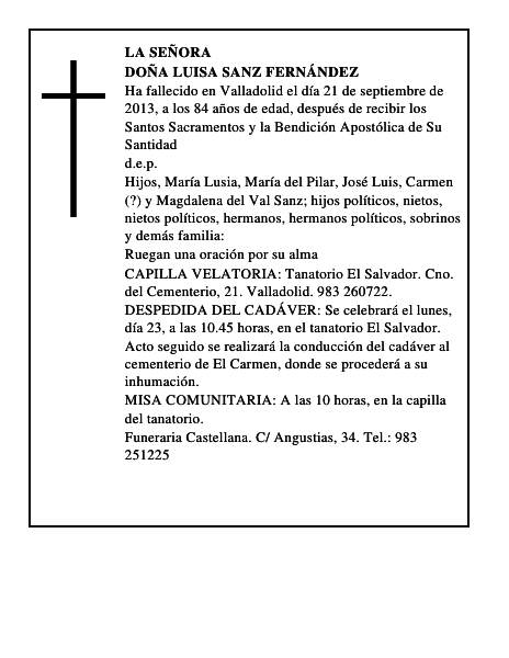 Doña Luisa Sanz Fernández