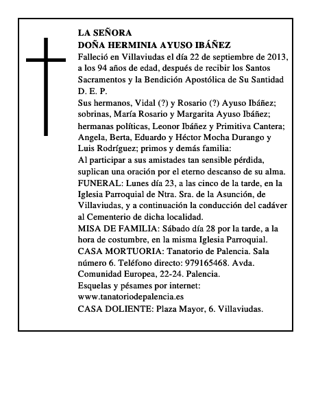 Doña Herminia Ayuso Ibáñez
