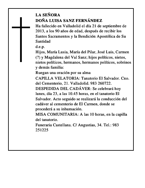 Doña Luisa Sanz Fernández