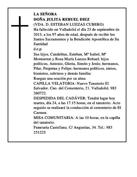 Doña Julita Rebuel Diez