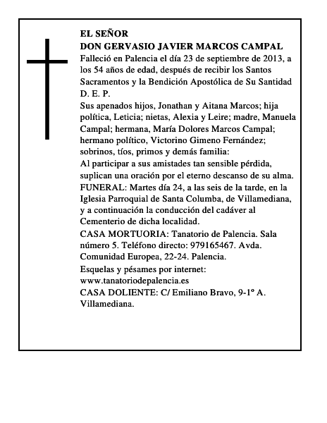 Don Gervasio Javier Marcos Campal