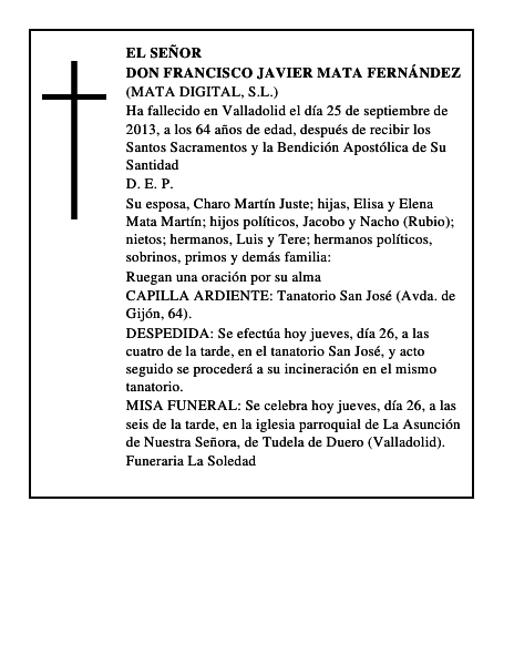 Don Francisco Javier Mata Fernández