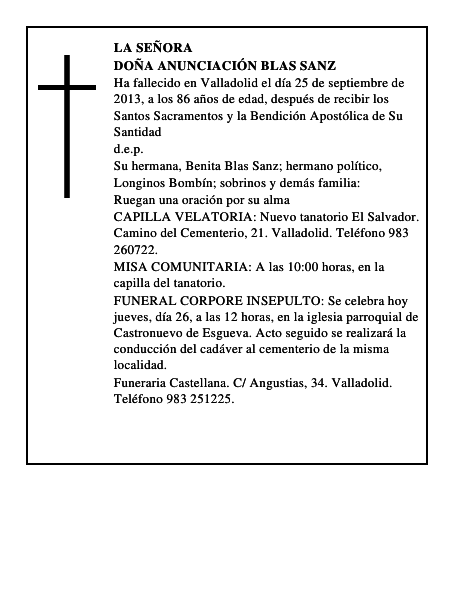 Doña Anunciación Blas Sanz