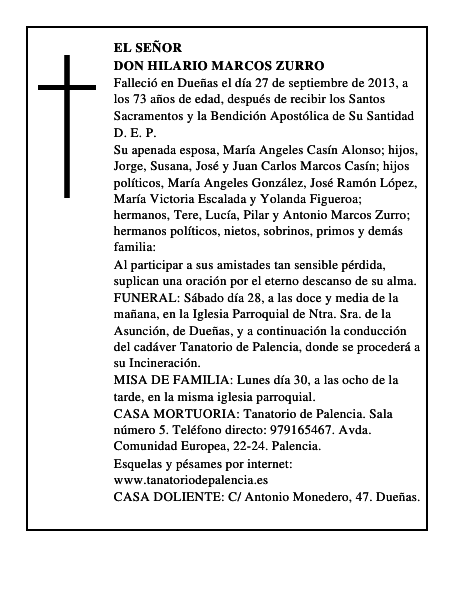 Don Hilario Marcos Zurro
