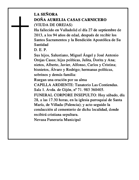 Doña Aurelia Casas Carnicero