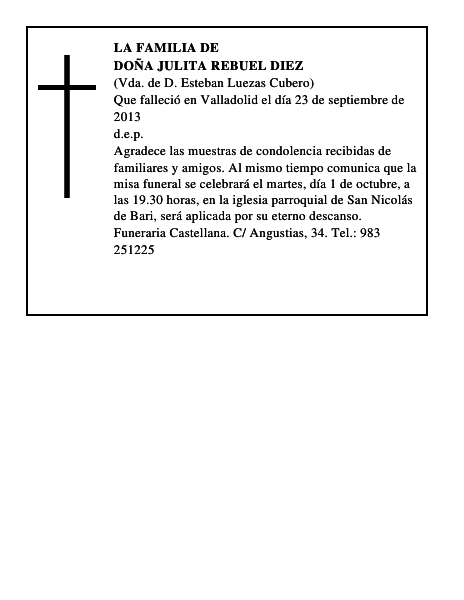 Doña Julita Rebuel Diez