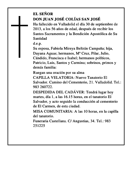 Don Juan José Colías San José