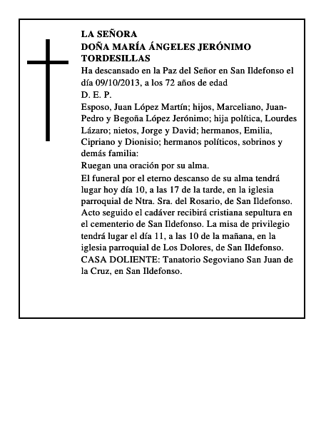 Doña María Ángeles Jerónimo Tordesillas