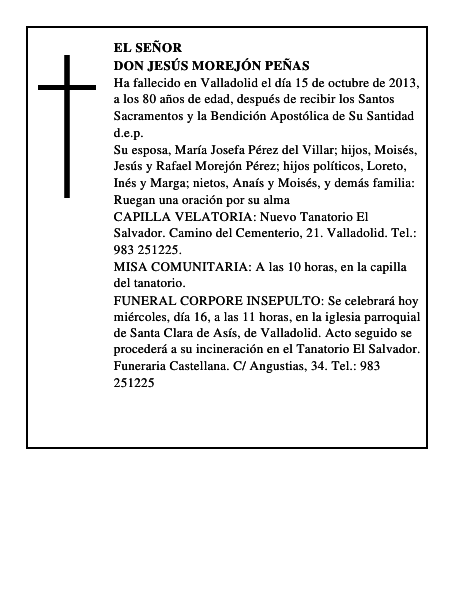 Don Jesús Morejón Peñas