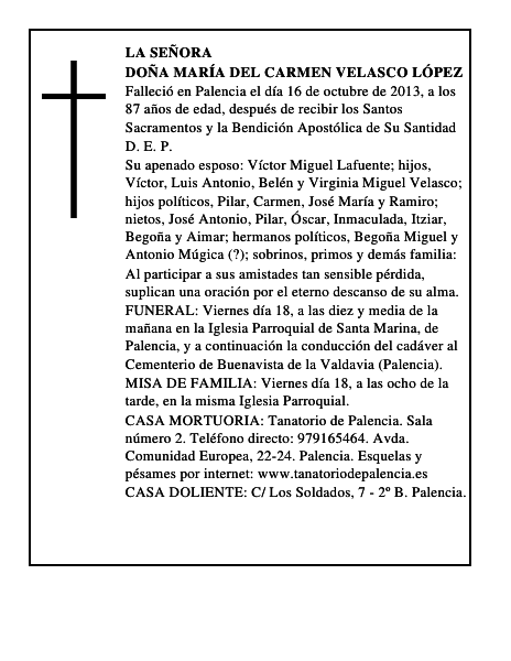 Doña María del Carmen Velasco López