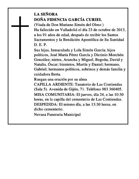 Doña Fidencia García Curiel