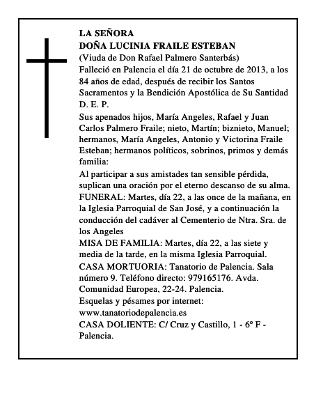 Doña Lucinia Fraile Esteban