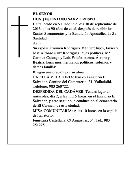 Don Justiniano Sanz Crespo