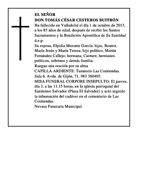 Don Tomás César Cesteros Buitrón
