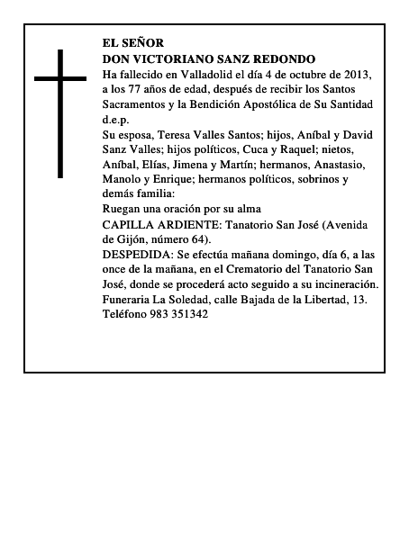 Don Victoriano Sanz Redondo
