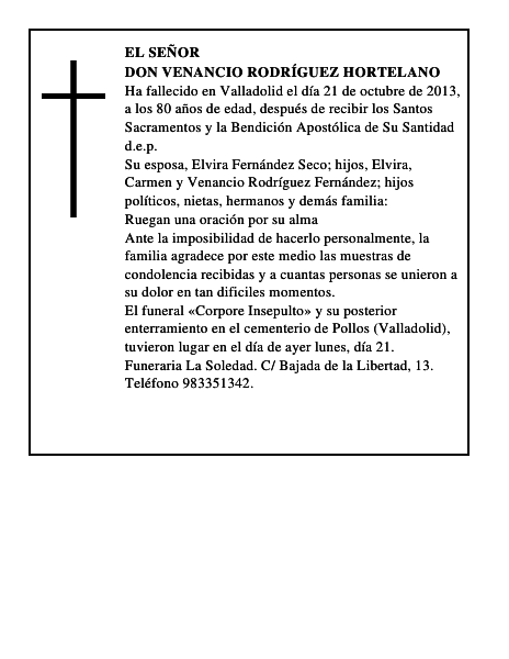 Don Venancio Rodríguez Hortelano