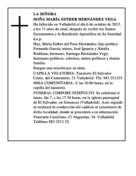 Doña María Esther Hernández Vega