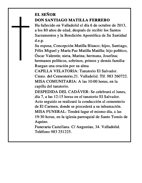 Don Santiago Matilla Ferrero