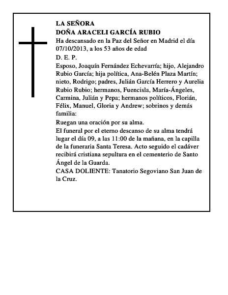 Doña Araceli García Rubio