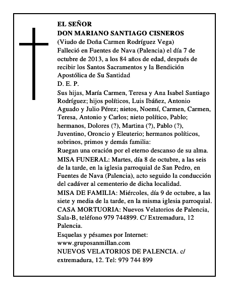 Don Mariano Santiago Cisneros