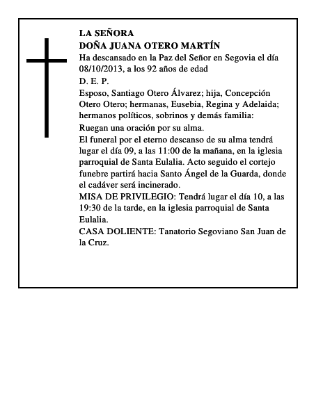 Doña Juana Otero Martín