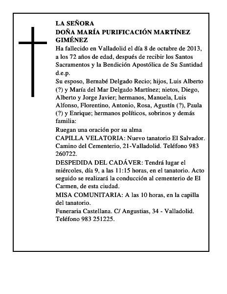 Doña María Purificación Martínez Giménez