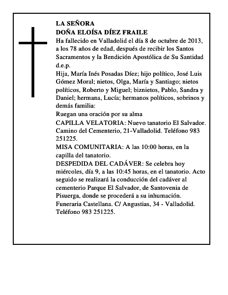 Doña Eloísa Díez Fraile