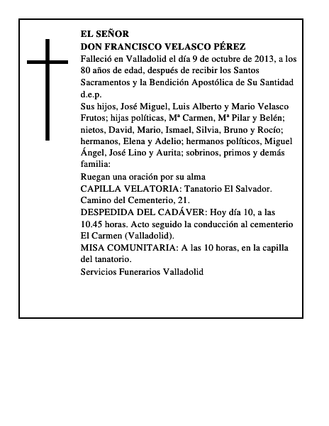 Don Francisco Velasco Pérez