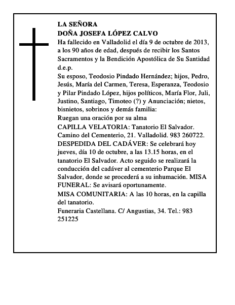 Doña Josefa López Calvo