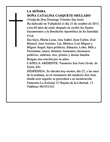 Doña Catalina Casquete Mellado