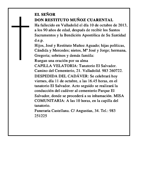 Don Restituto Muñoz Cuarental