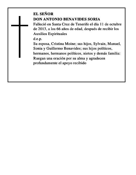 Don Antonio Benavides Soria