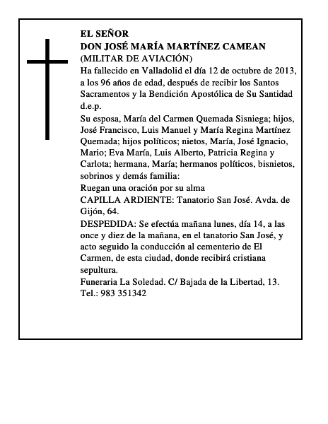 Don José María Martínez Camean
