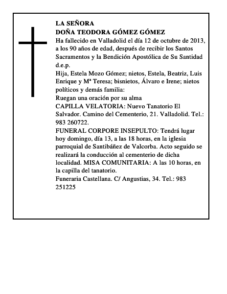 Doña Teodora Gómez Gómez
