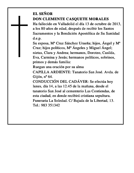 Don Clemente Casquete Morales