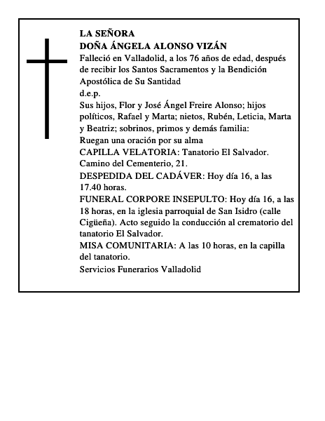 Doña Ángela Alonso Vizán
