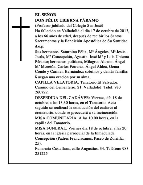 Don Félix Ubierna Páramo