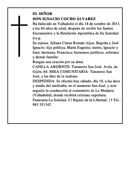 Don Ignacio Cocho Álvarez