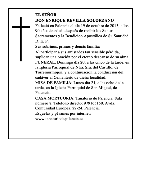 Don Enrique Revilla Solorzano