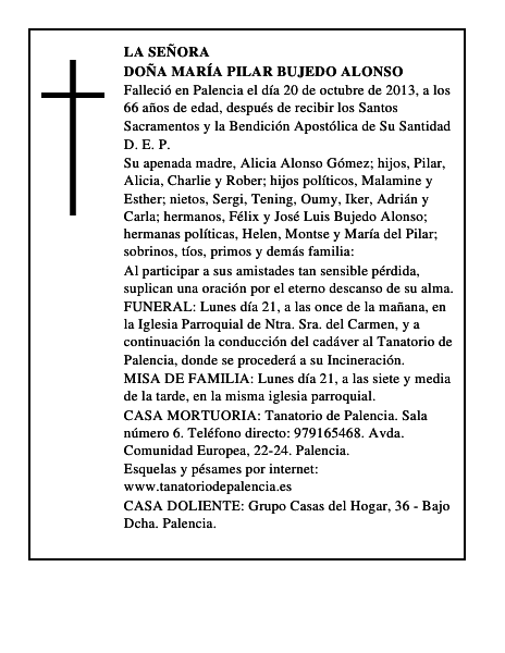 Doña María Pilar Bujedo Alonso