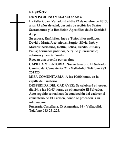 Don Paulino Velasco Sanz