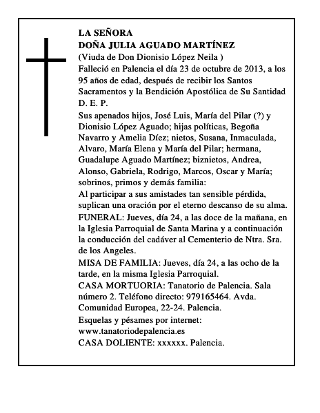 Doña Julia Aguado Martínez