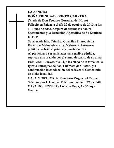 Doña Trinidad Prieto Carrera