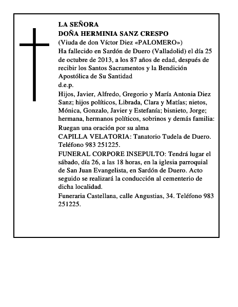 Doña Herminia Sanz Crespo