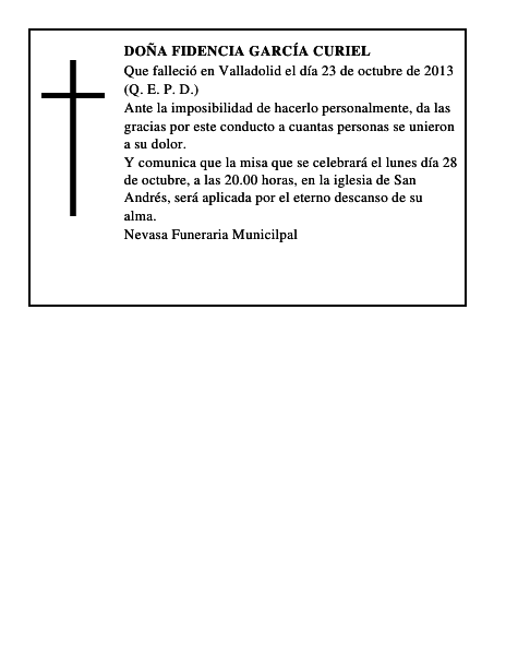 Doña Fidencia García Curiel