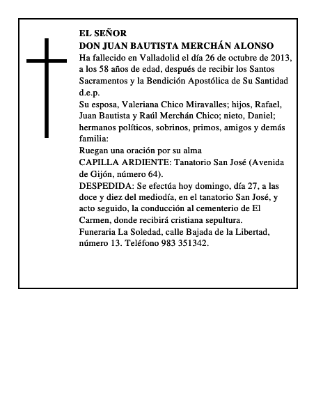 Don Juan Bautista Merchán Alonso