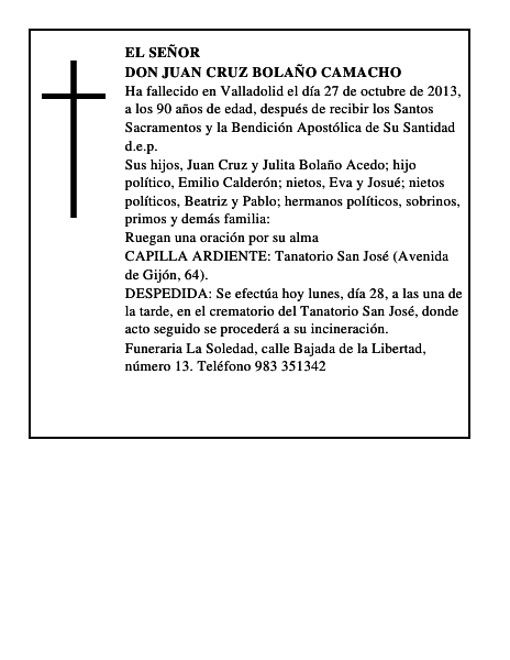 Don Juan Cruz Bolaño Camacho