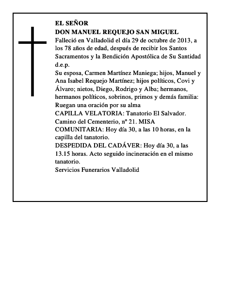 Don Manuel Requejo San Miguel