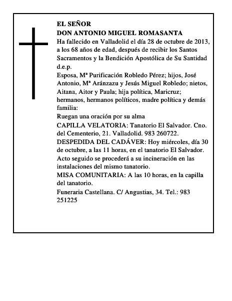 Don Antonio Miguel Romasanta