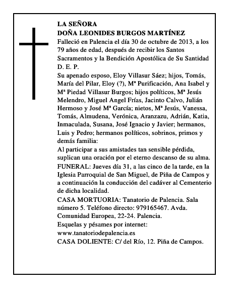 Doña Leonides Burgos Martínez